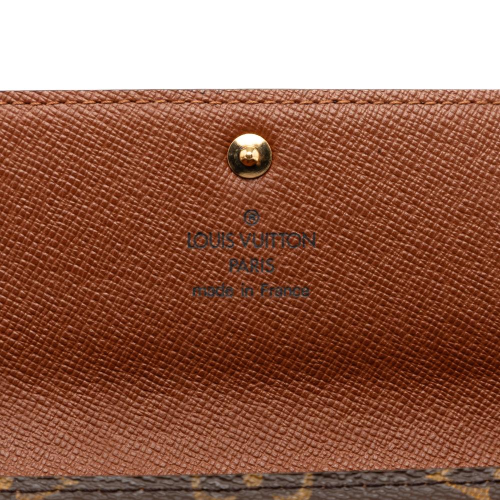 Louis Vuitton B Louis Vuitton Brown Monogram Canvas Fabric Monogram Sarah Long Wallet France