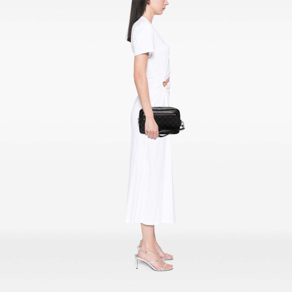 Louis Vuitton AB Louis Vuitton Black Damier Canvas Fabric Damier Graphite Kasai France