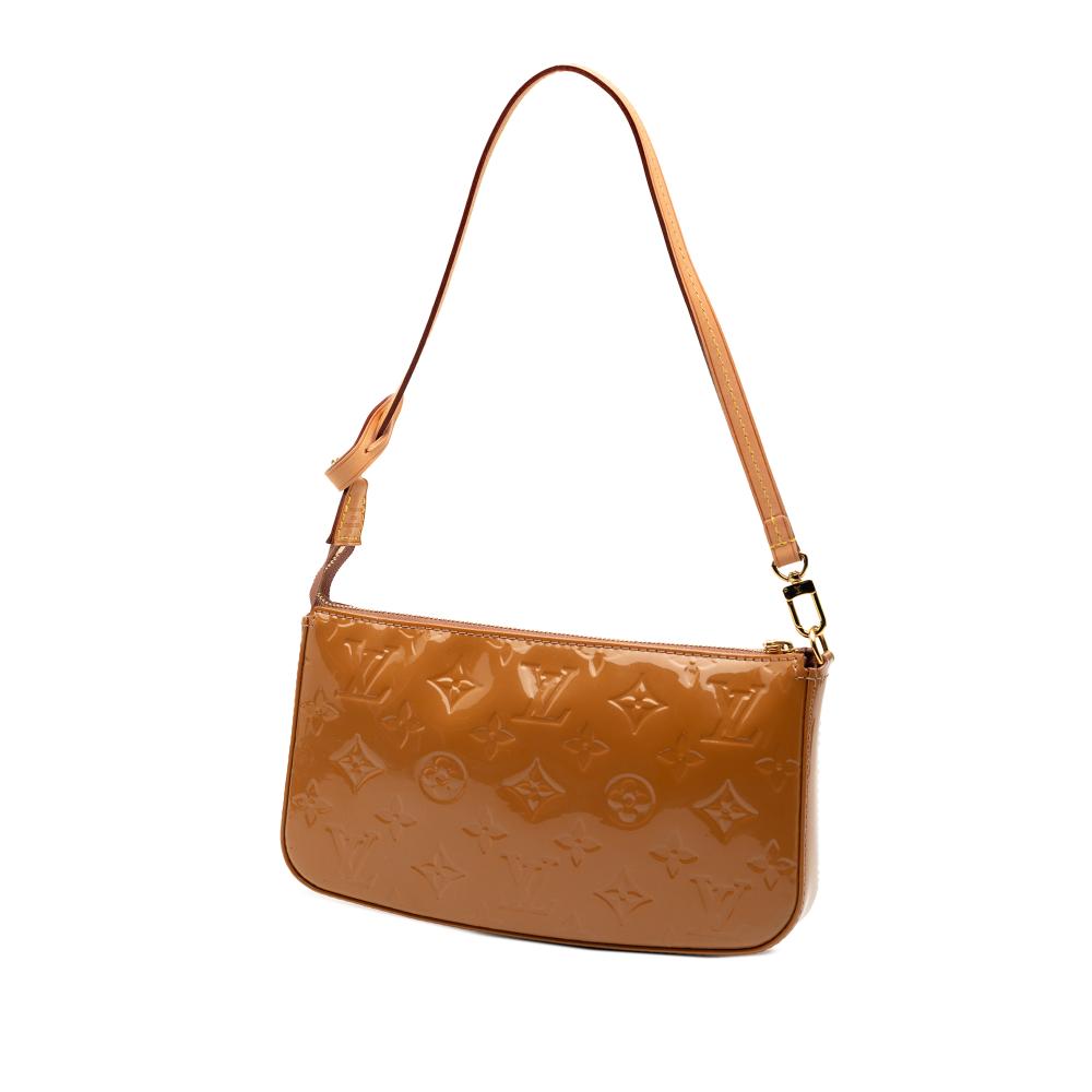 Louis Vuitton AB Louis Vuitton Brown Vernis Leather Leather Monogram Vernis Pochette Accessoires France
