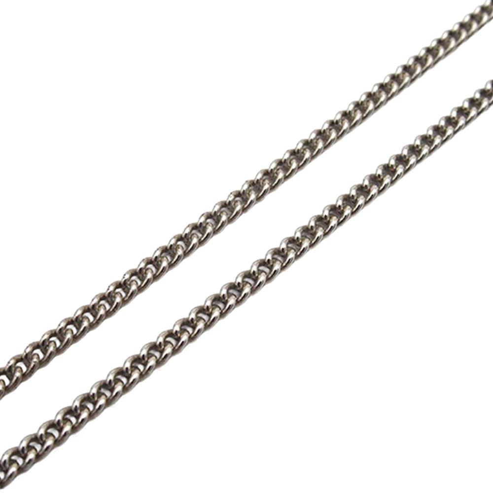 Chanel AB Chanel Silver Silver Plated Metal CC Rhinestones Pendant Necklace France