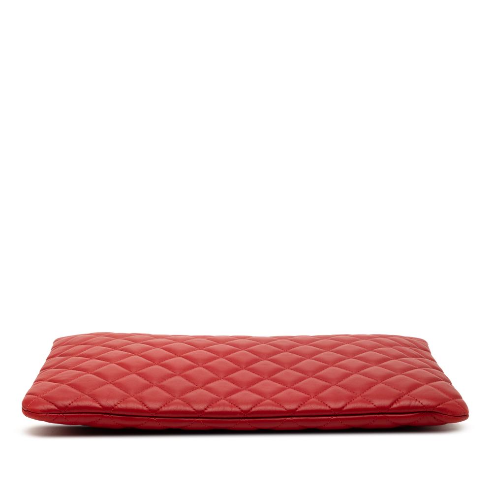 Chanel AB Chanel Red Lambskin Leather Leather Large Quilted Lambskin Casino Charms O Case Clutch Italy