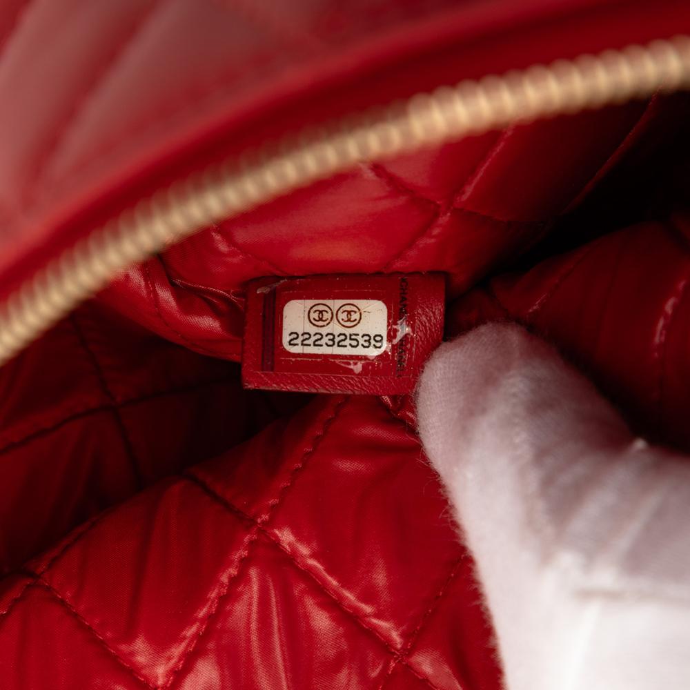 Chanel AB Chanel Red Lambskin Leather Leather Large Quilted Lambskin Casino Charms O Case Clutch Italy