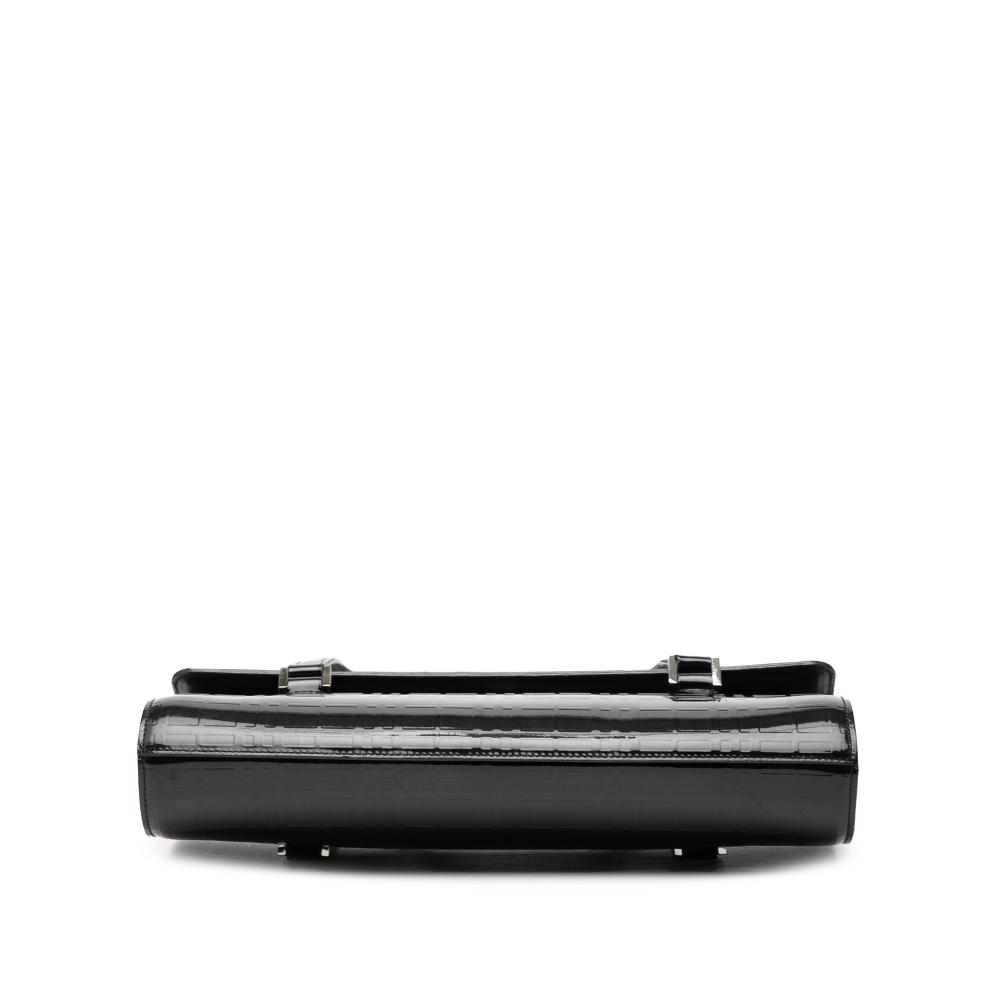 Burberry B Burberry Black Patent Leather Leather House Check Embossed Patent Shoulder Bag United Kingdom