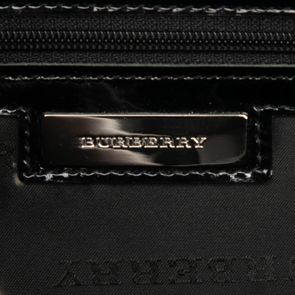 Burberry B Burberry Black Patent Leather Leather House Check Embossed Patent Shoulder Bag United Kingdom