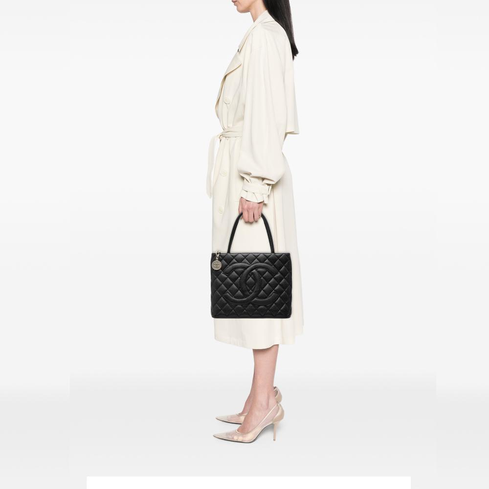 Chanel AB Chanel Black Caviar Leather Leather Caviar Medallion Tote Italy