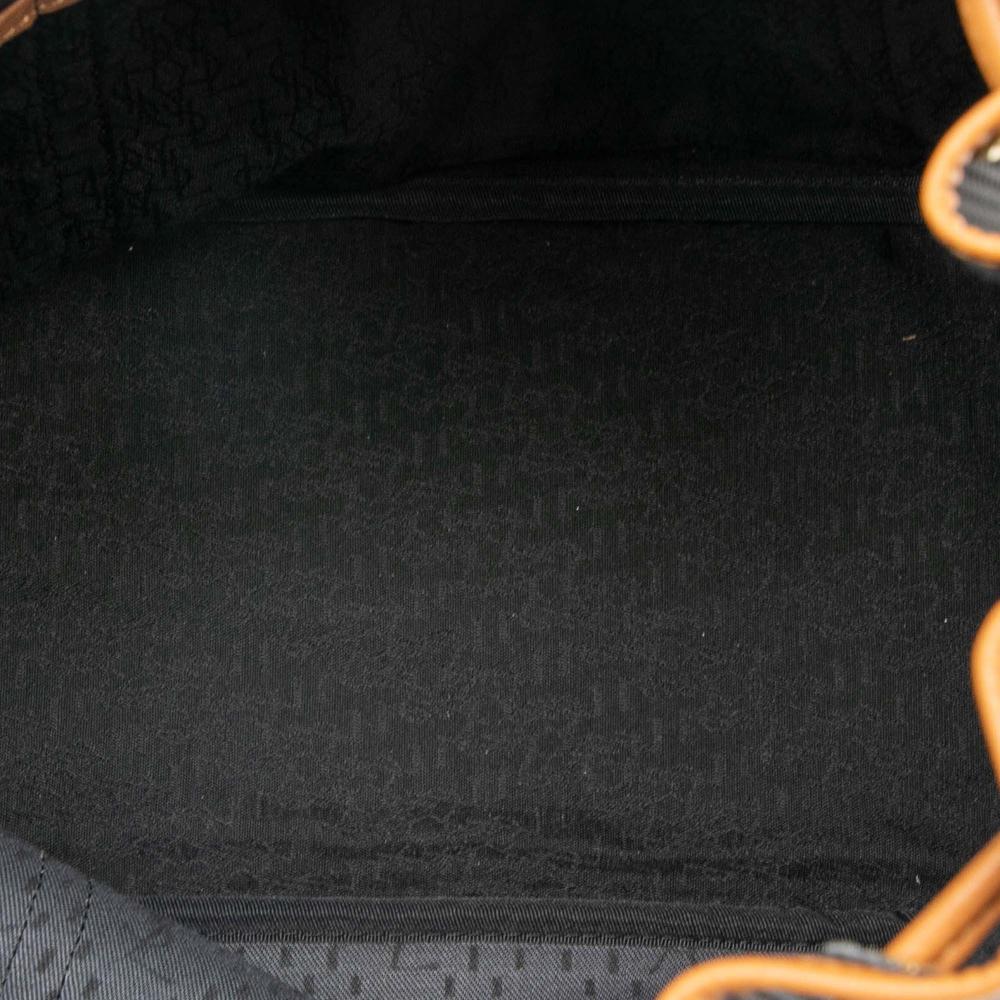 Saint Laurent B Saint Laurent Black Coated Canvas Fabric Leather Trimmed Drawstring Bucket Bag Italy