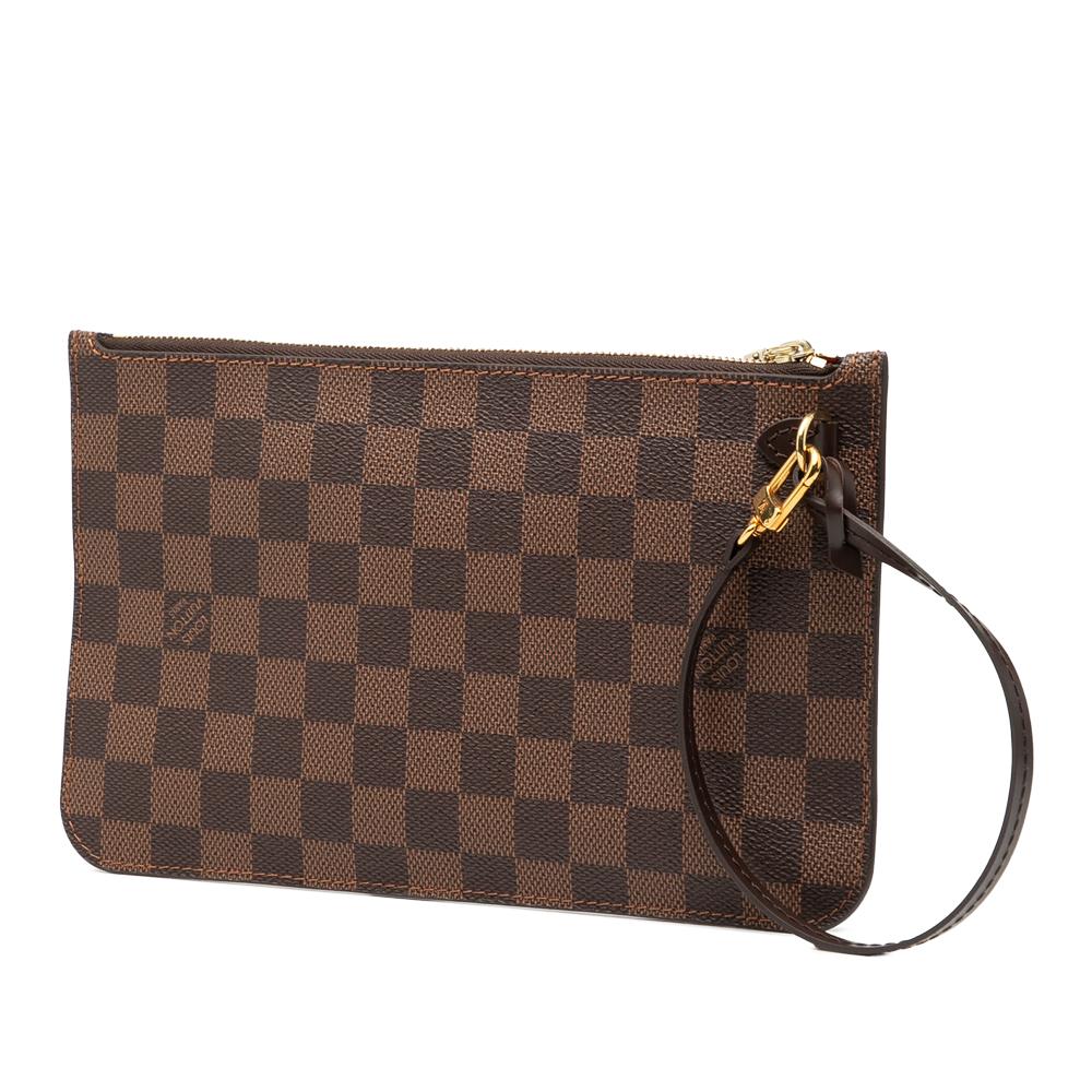 Louis Vuitton B Louis Vuitton Brown Damier Canvas Fabric Damier Ebene Neverfull Pouch MM France