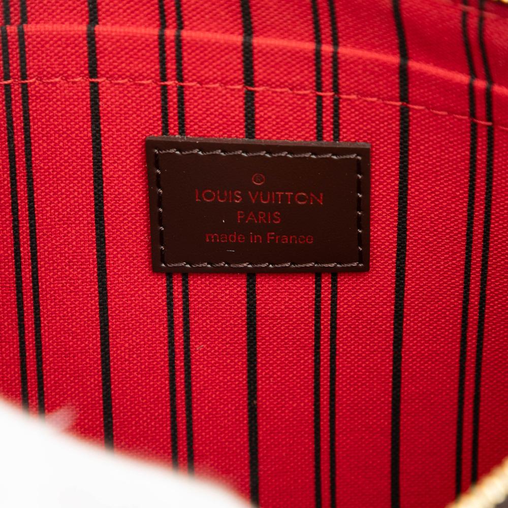 Louis Vuitton B Louis Vuitton Brown Damier Canvas Fabric Damier Ebene Neverfull Pouch MM France