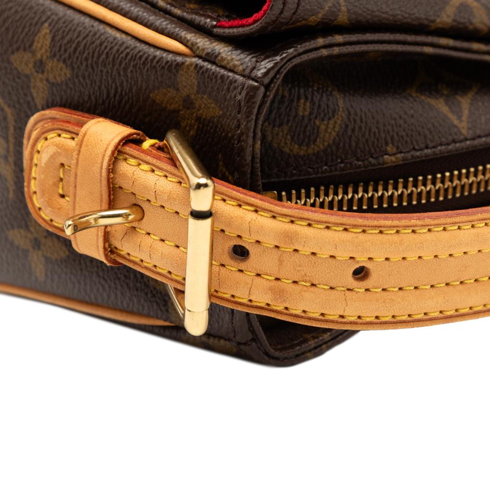 Louis Vuitton B Louis Vuitton Brown Monogram Canvas Fabric Monogram Viva Cite MM France