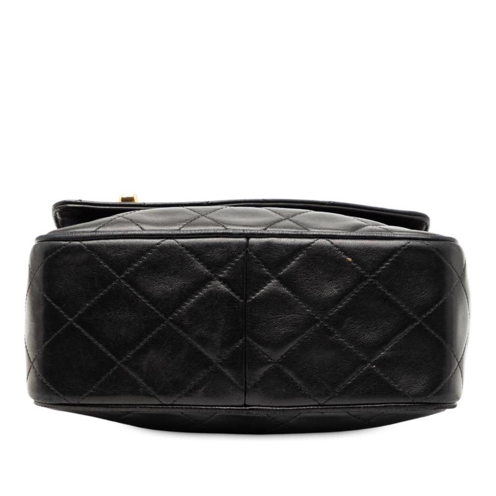 Chanel B Chanel Black Lambskin Leather Leather CC Quilted Lambskin Tassel Camera Bag Italy