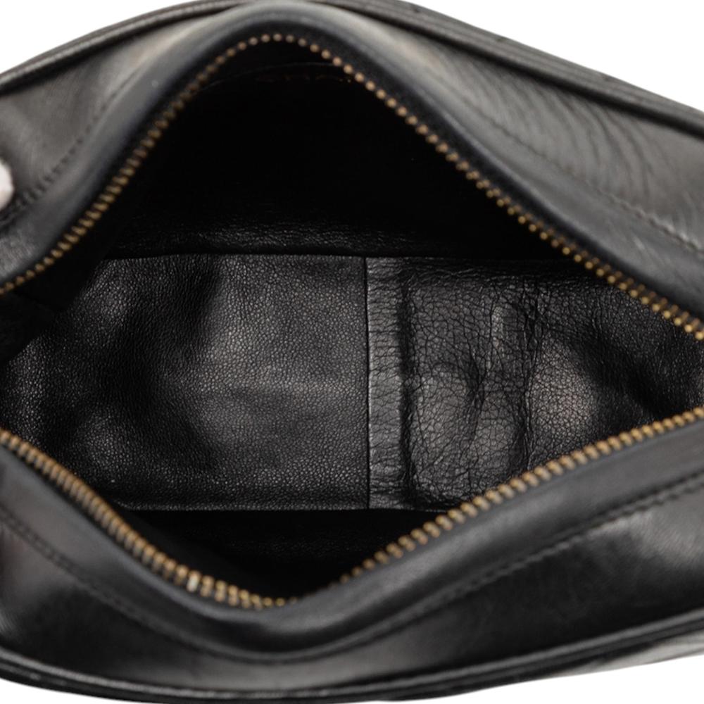 Chanel B Chanel Black Lambskin Leather Leather CC Quilted Lambskin Tassel Camera Bag Italy