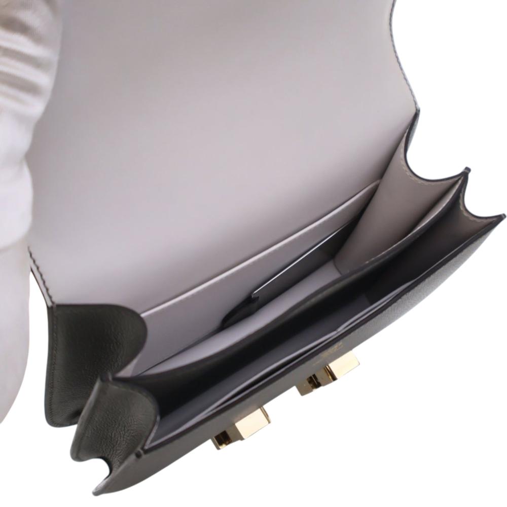 Hermès AB Hermès Gray Calf Leather Mini Evercolor Verso Constance 18 France