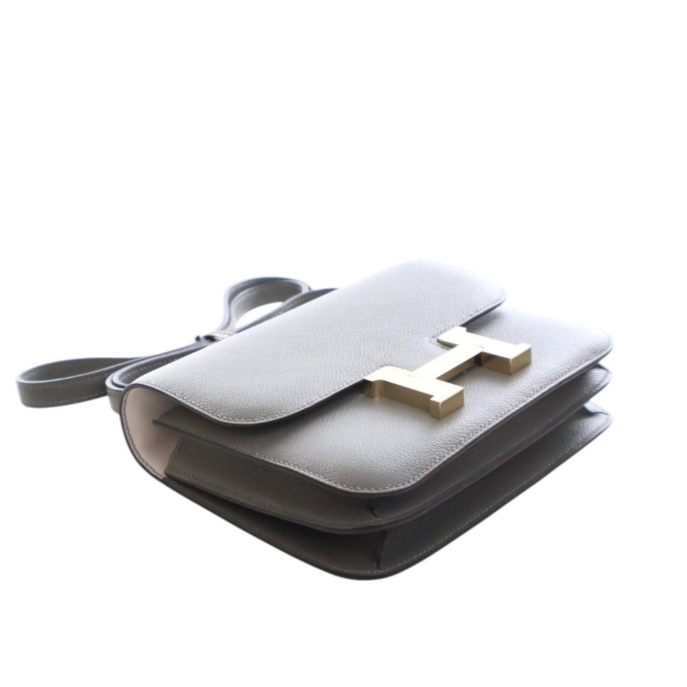 Hermès AB Hermès Gray Calf Leather Mini Evercolor Verso Constance 18 France