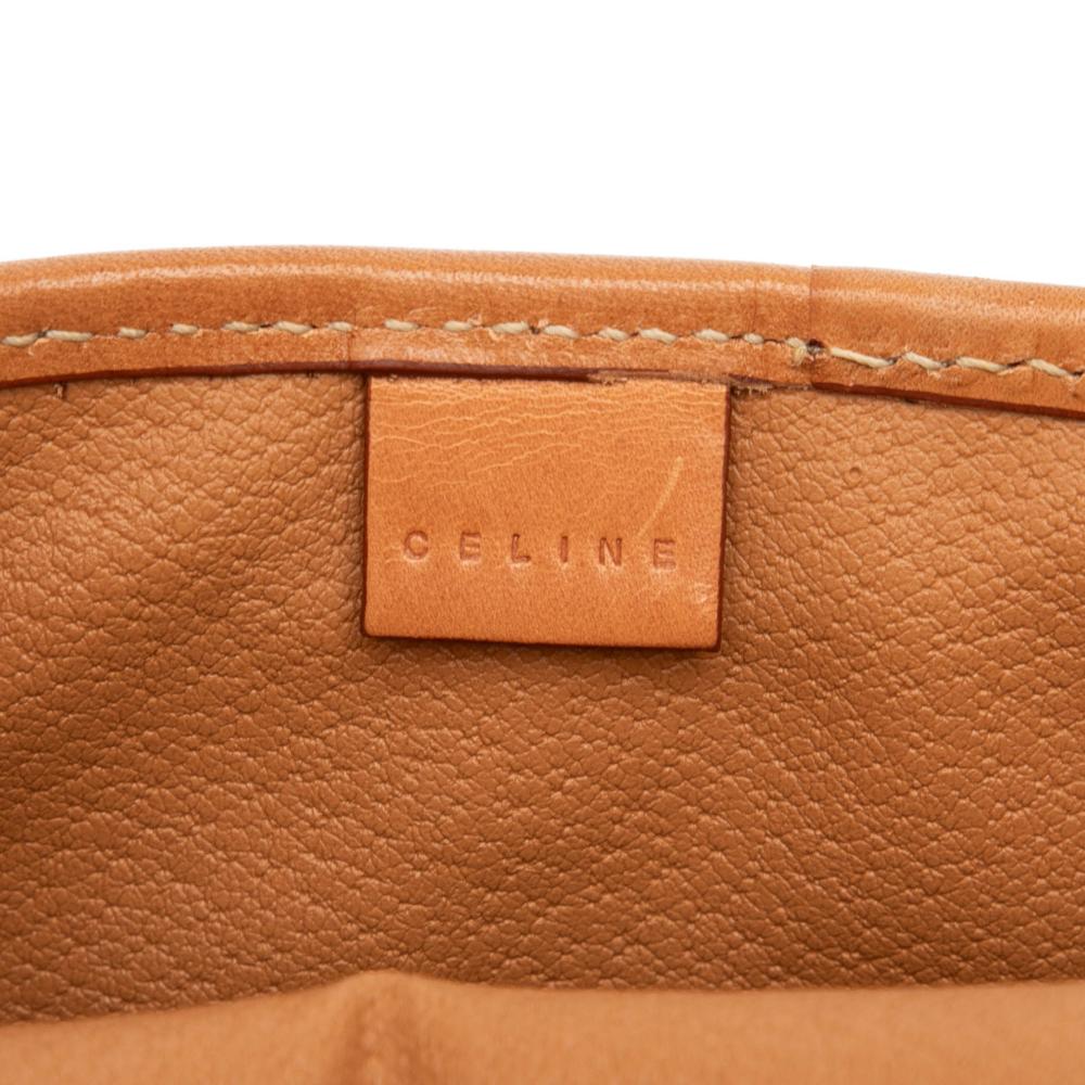Celine AB Celine Brown Coated Canvas Fabric Macadam Clutch Italy