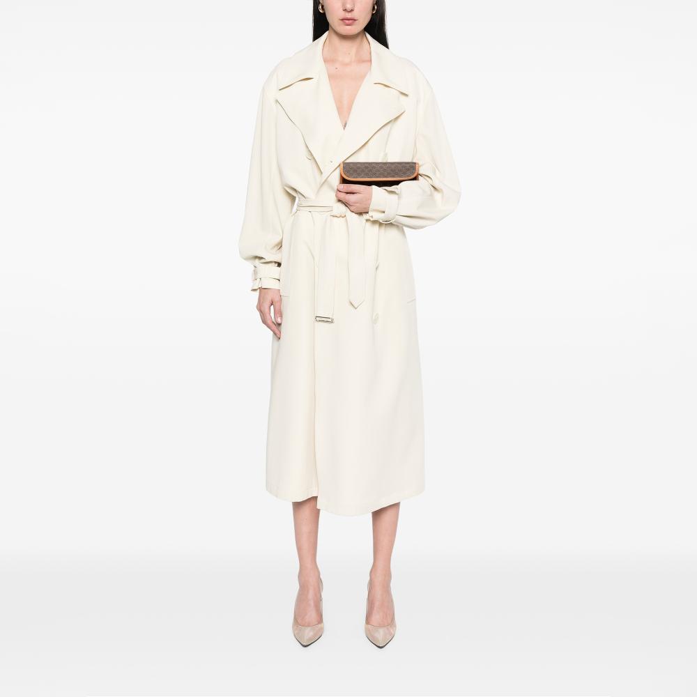 Celine AB Celine Brown Coated Canvas Fabric Macadam Clutch Italy