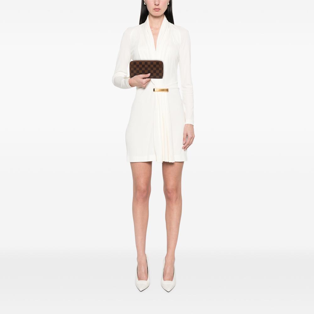 Louis Vuitton B Louis Vuitton Brown Damier Canvas Fabric Damier Ebene Zippy Long Wallet France