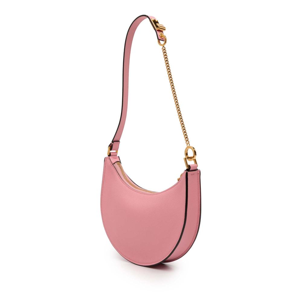 Valentino AB Valentino Pink Calf Leather Mini Grainy skin VLogo Hobo Italy