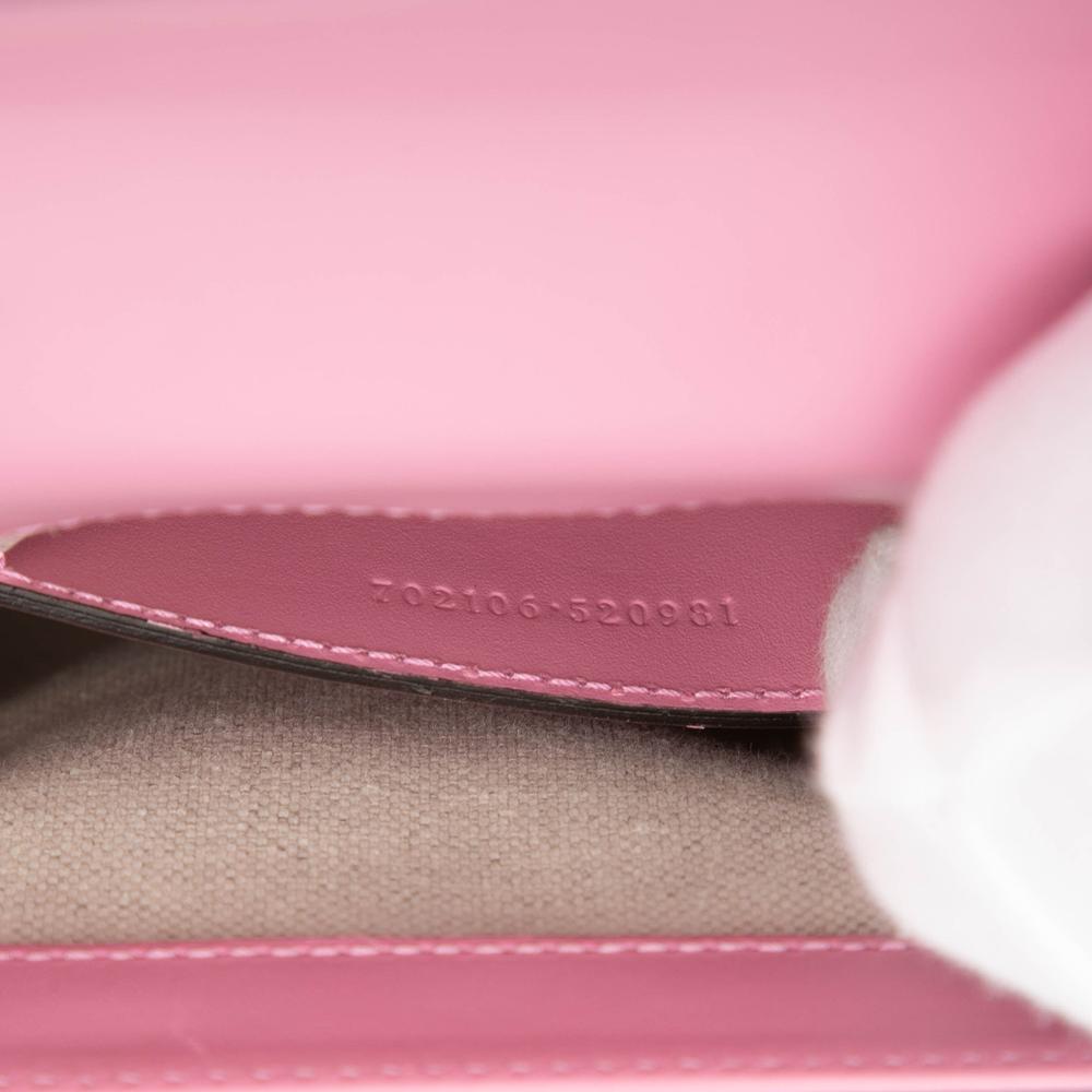 Gucci AB Gucci Pink Calf Leather Mini skin Bamboo Top Handle Bag Italy