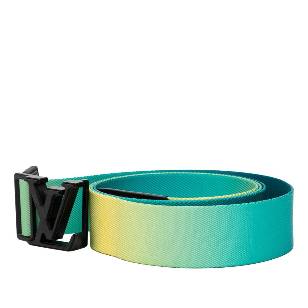 Louis Vuitton B Louis Vuitton Green Nylon Fabric LV Initiales Webbing Belt Spain