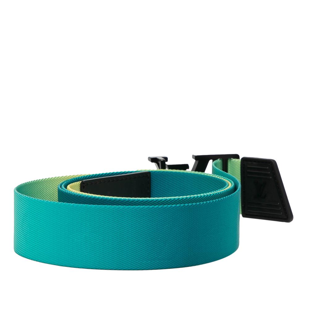 Louis Vuitton B Louis Vuitton Green Nylon Fabric LV Initiales Webbing Belt Spain