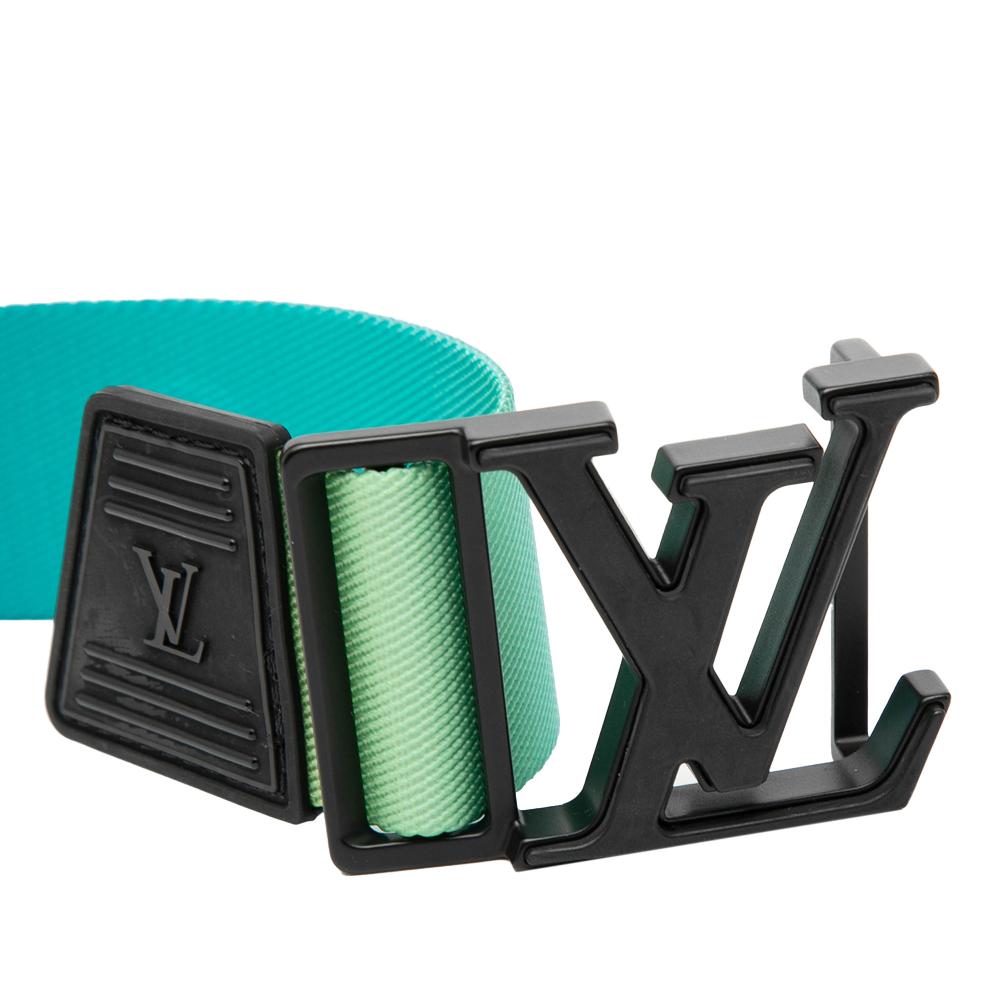 Louis Vuitton B Louis Vuitton Green Nylon Fabric LV Initiales Webbing Belt Spain