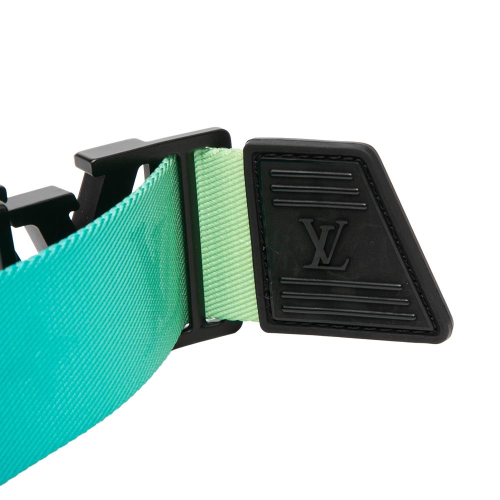 Louis Vuitton B Louis Vuitton Green Nylon Fabric LV Initiales Webbing Belt Spain