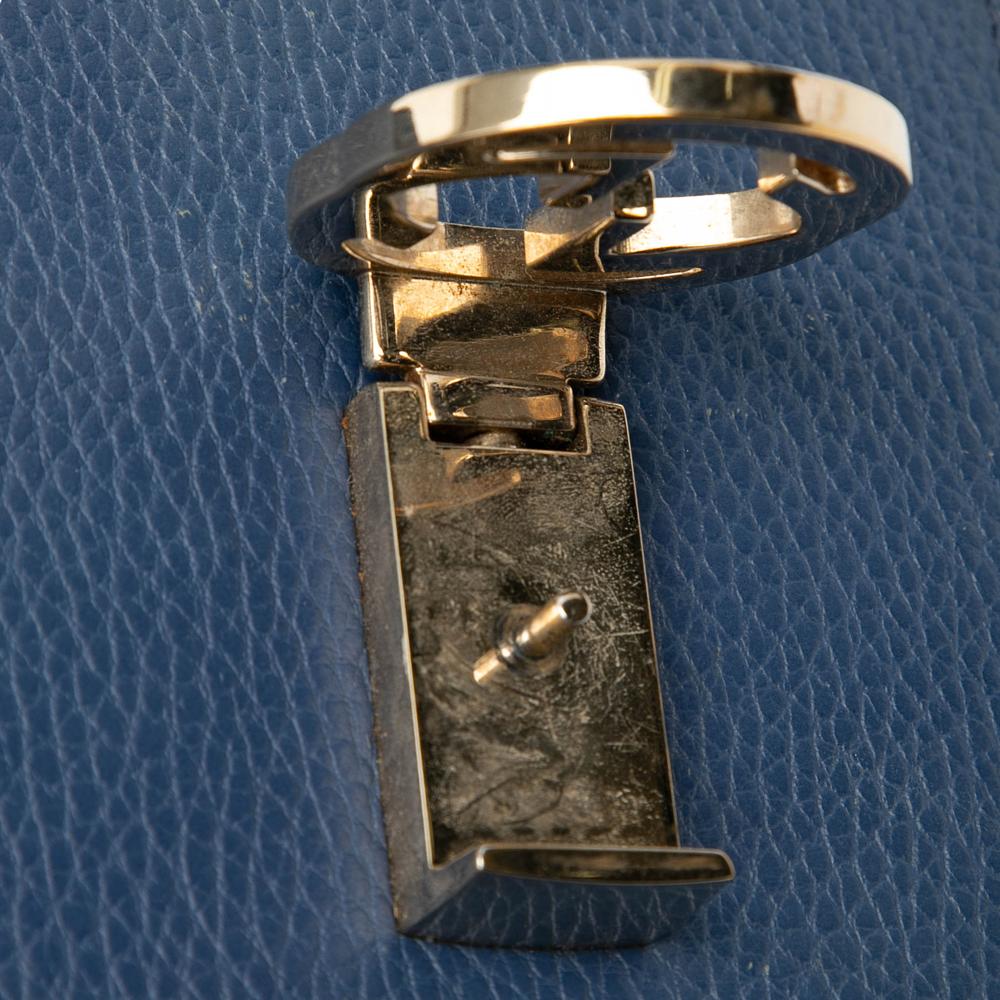 Gucci B Gucci Blue Calf Leather Small Dollar skin Interlocking G Crossbody Italy