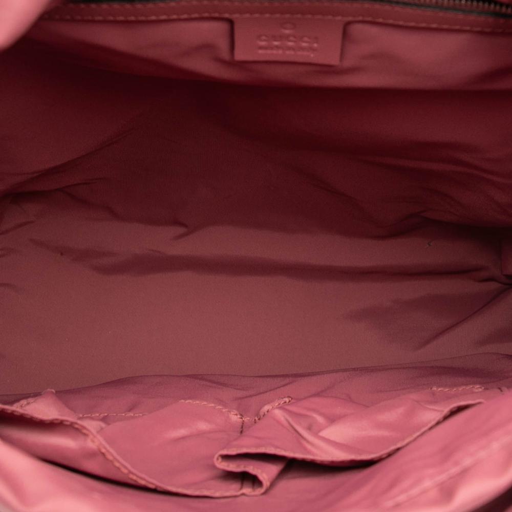 Gucci AB Gucci Brown Beige Coated Canvas Fabric GG Supreme Blooms Single Buckle Backpack Italy