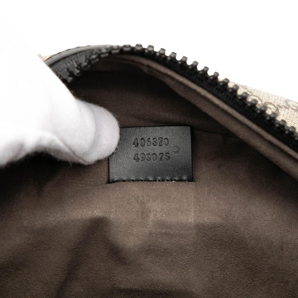 Gucci B Gucci Brown Beige Coated Canvas Fabric Medium GG Supreme Blooms Eden Backpack Italy