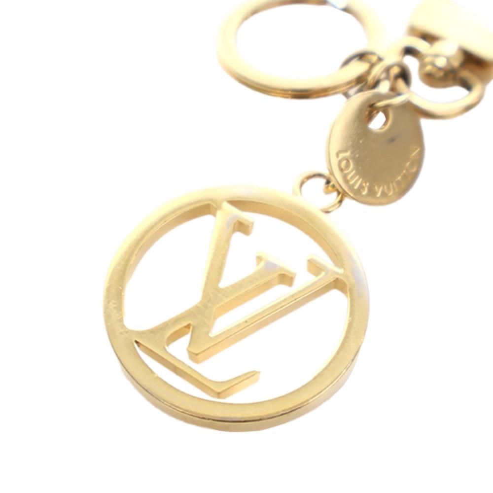 Louis Vuitton AB Louis Vuitton Gold Gold Plated Metal LV Circle Key Holder and Bag Charm Italy