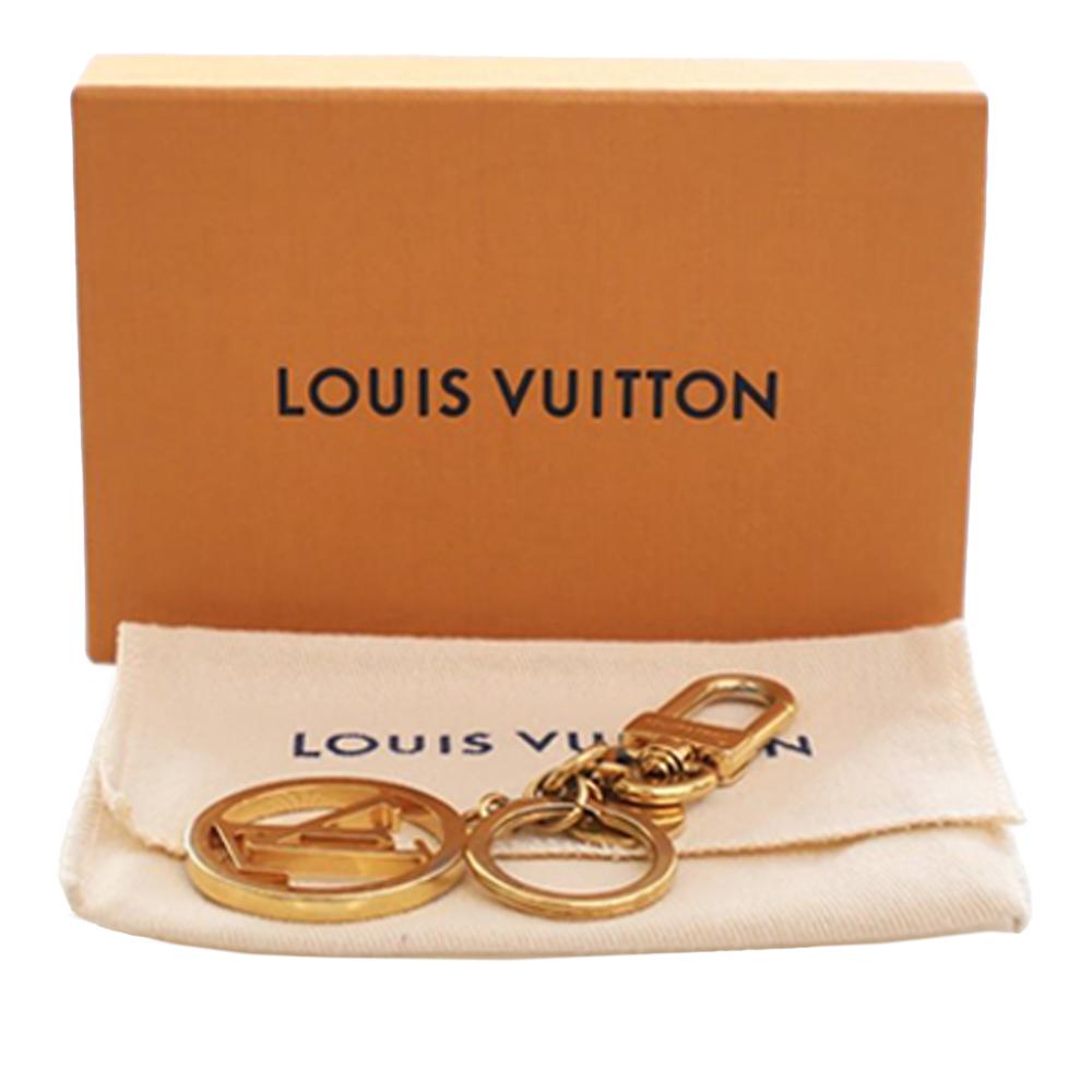 Louis Vuitton AB Louis Vuitton Gold Gold Plated Metal LV Circle Key Holder and Bag Charm Italy