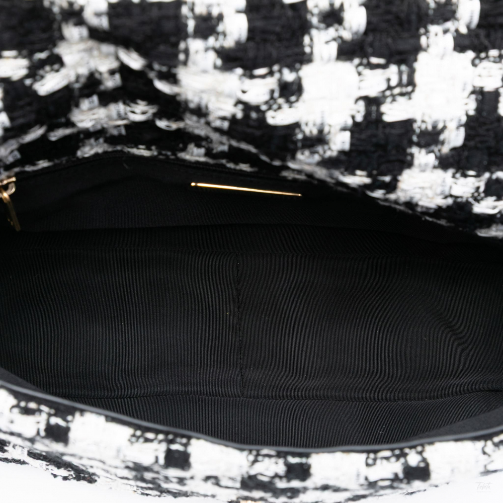 Chanel 19 Large Tweed Matelassè Flap Handbag Bicolor
