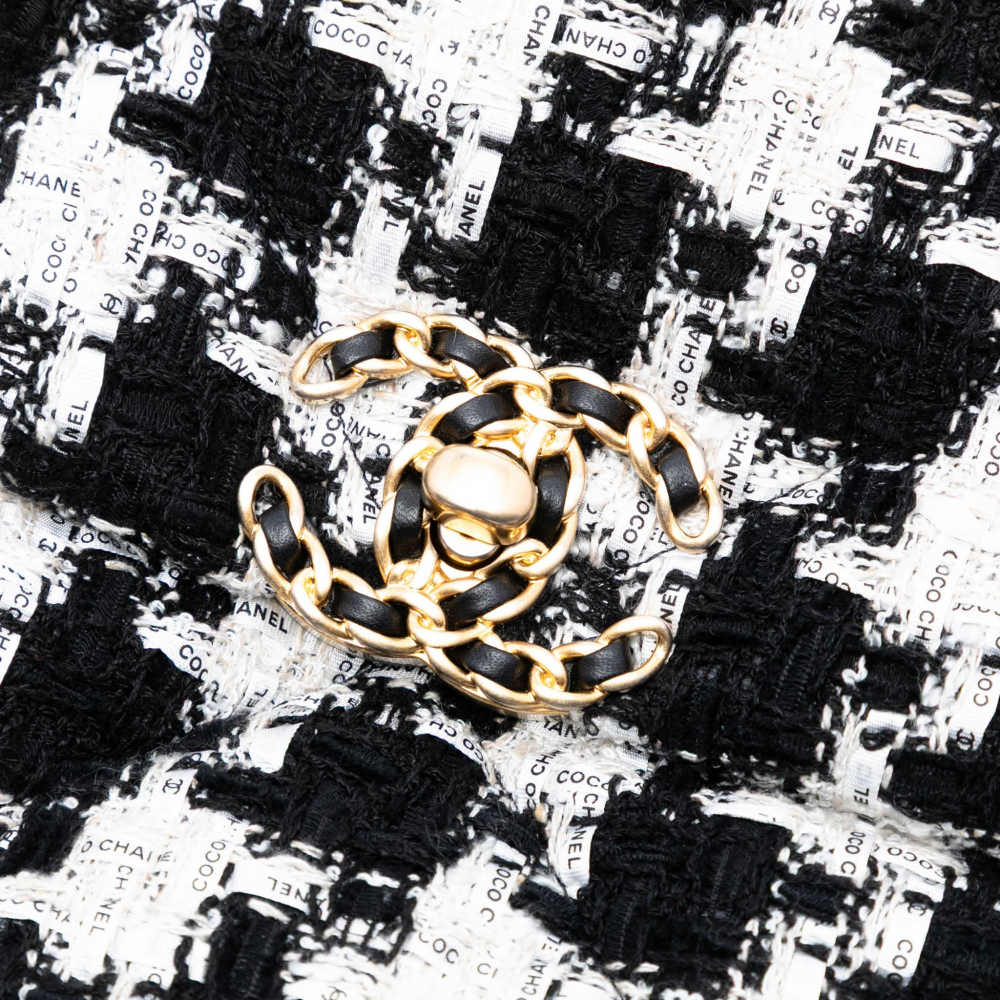 Chanel 19 Large Tweed Matelassè Flap Handbag Bicolor