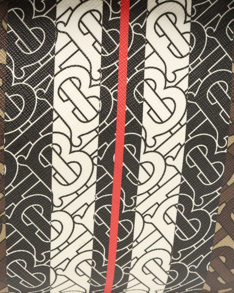 Burberry E Canvas Monogram Stripe Belt Tote Bag