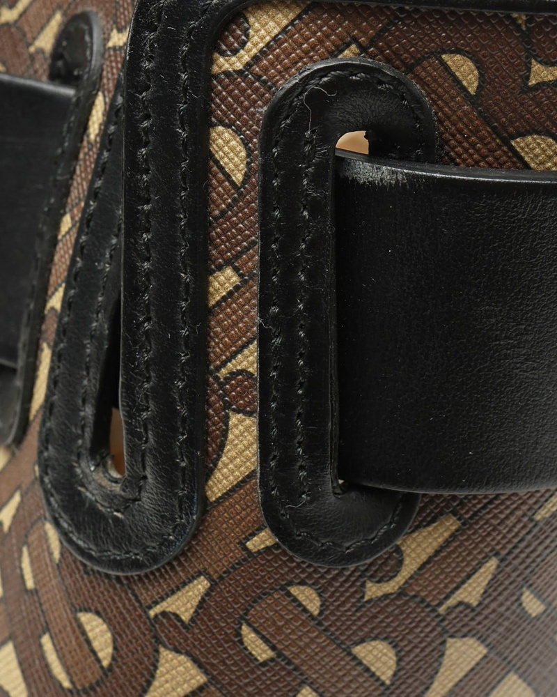 Burberry E Canvas Monogram Stripe Belt Tote Bag