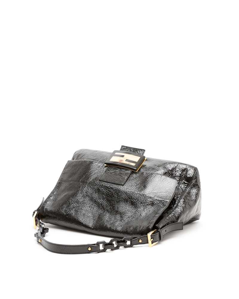 Fendi Crinkled Patent Mamma Forever Baguette Bag