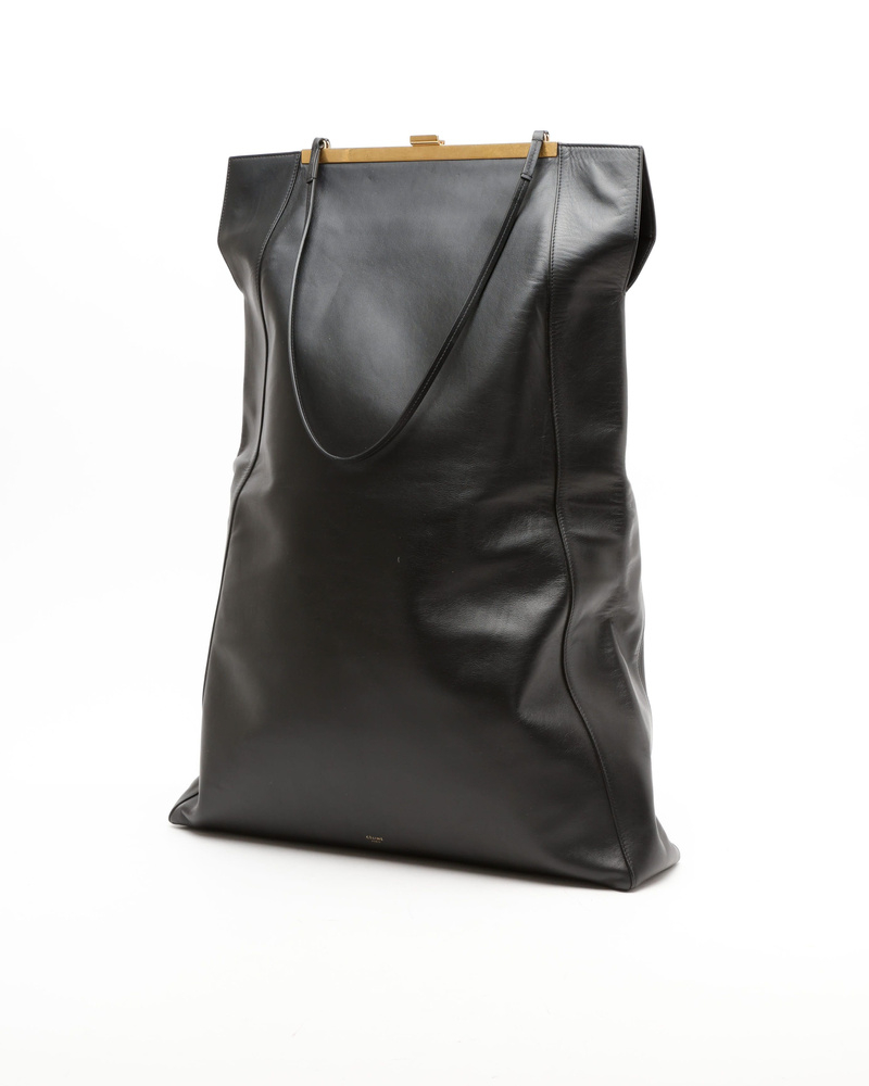 Celine Céline Tall Cabas Clasp Tote Bag