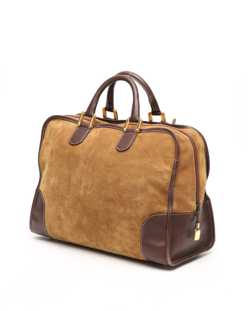 Loewe Amazona 36 Suede Boston Tote Bag