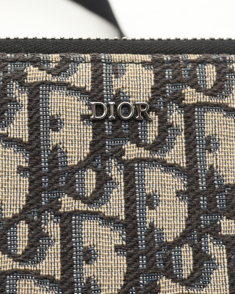Christian Dior Dior Homme Oblique Zipped Pouch With Strap