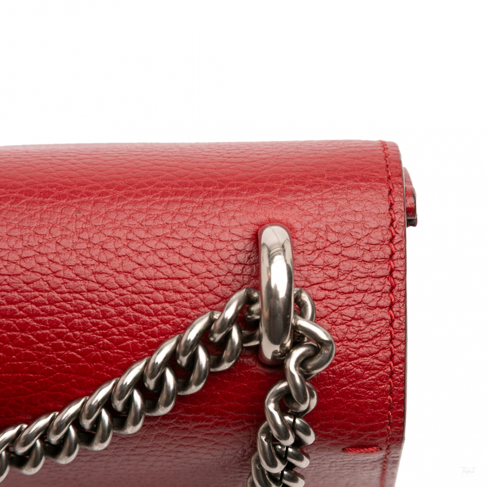 Gucci Dionysus Medium Leather Flap Handbag Red