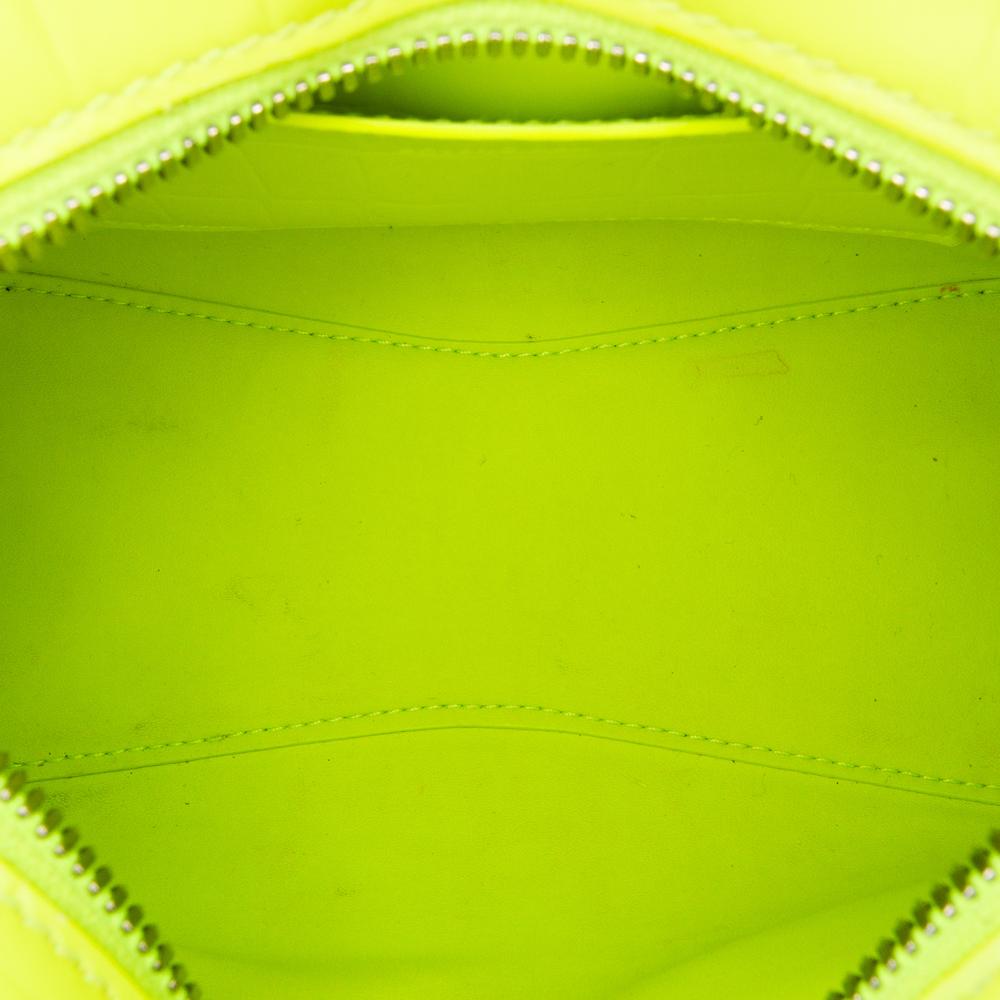 Balenciaga AB Balenciaga Yellow Neon Yellow Calf Leather Mini Croc Embossed skin Neo Classic City Italy