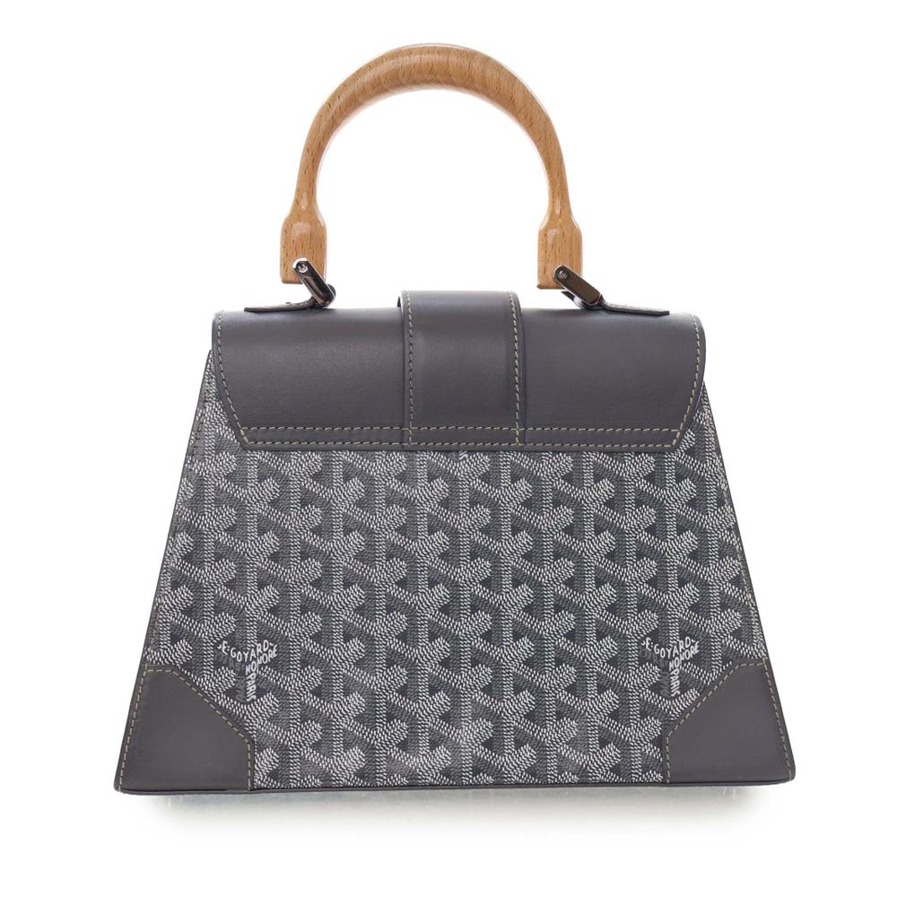 Goyard B Goyard Gray Coated Canvas Fabric Goyardine Saigon Structured PM France