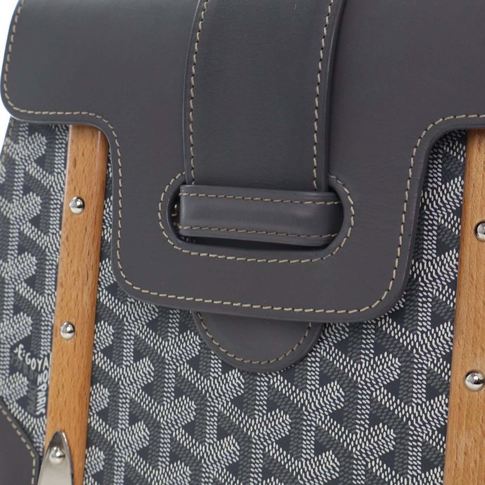 Goyard B Goyard Gray Coated Canvas Fabric Goyardine Saigon Structured PM France