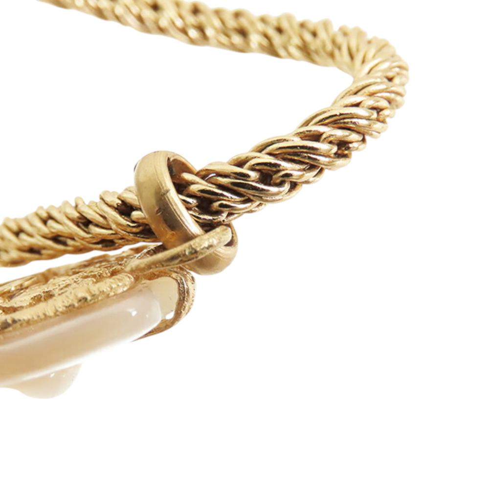 Chanel B Chanel Gold with White Gold Plated Metal Mother of Pearl Camellia Pendant Necklace France