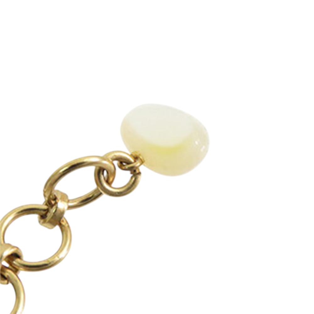 Chanel B Chanel Gold with White Gold Plated Metal Mother of Pearl Camellia Pendant Necklace France