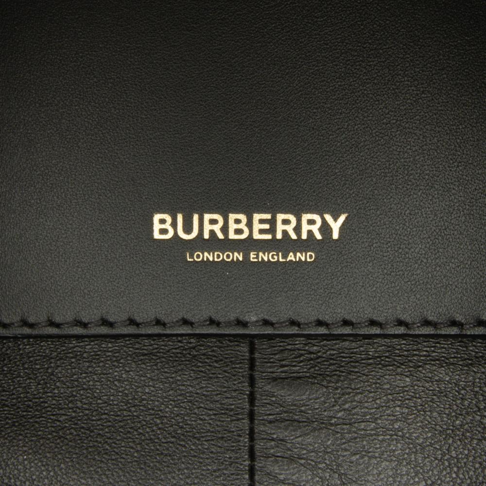 Burberry AB Burberry Black Lambskin Leather Leather Lambskin Olympia Scarf Tote Italy
