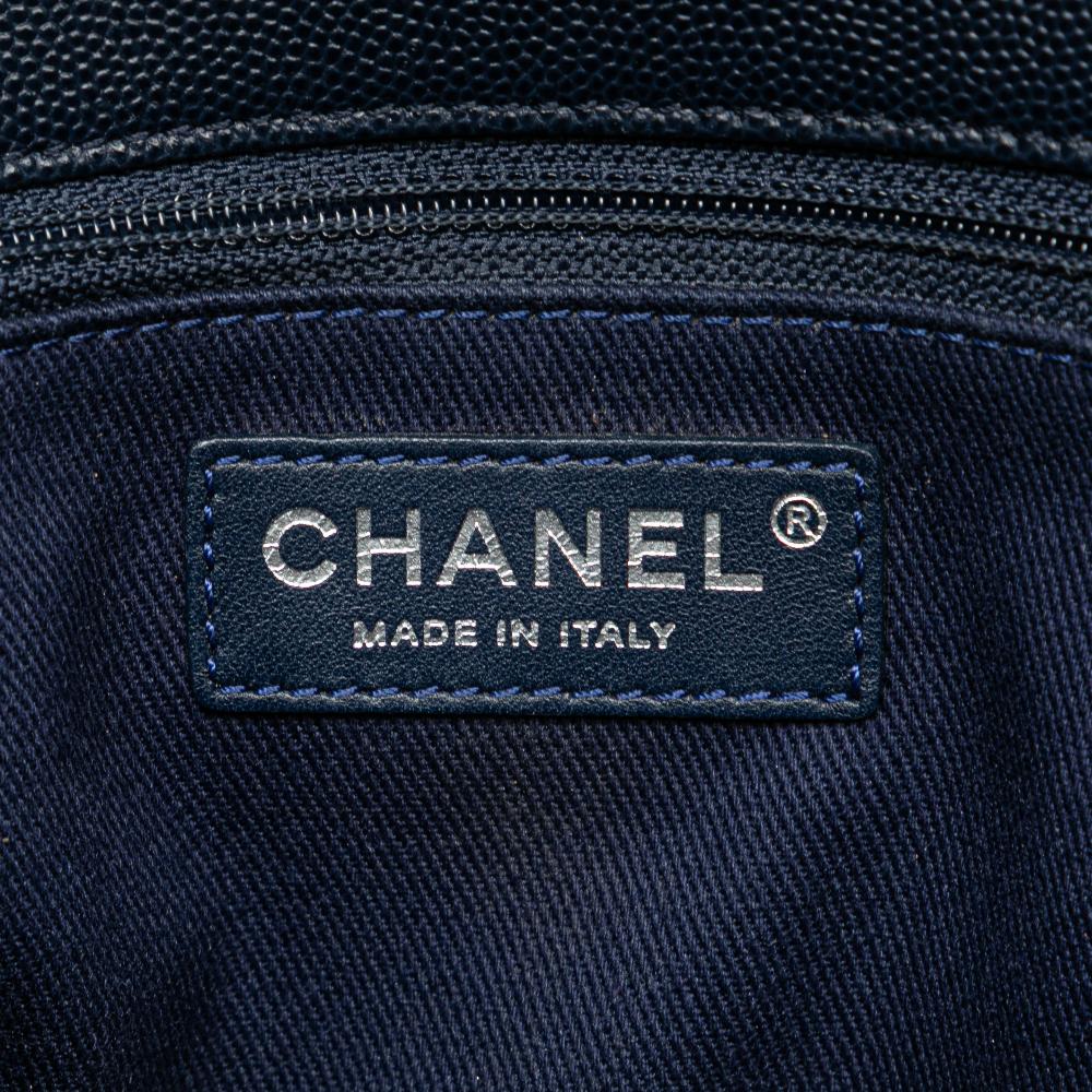 Chanel B Chanel Blue Navy Caviar Leather Leather Large Caviar Coco Top Handle Bag Italy