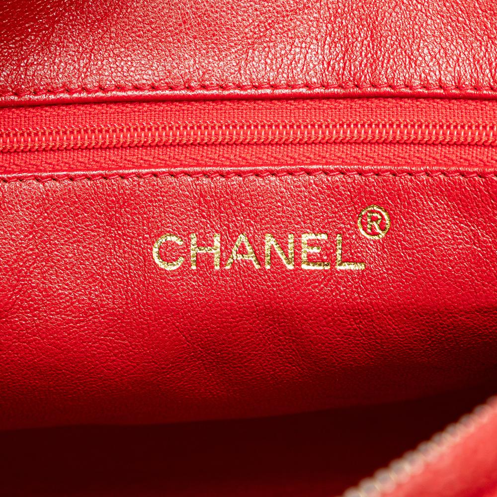 Chanel B Chanel Red Calf Leather CC Quilted Caviar Chain Camera Bag Italy