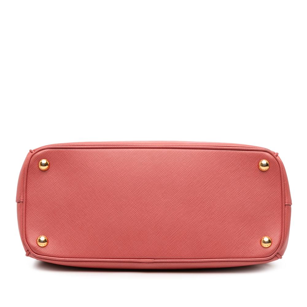 Prada B Prada Pink Blush Saffiano Leather Small Lux Galleria Double Zip Satchel Italy