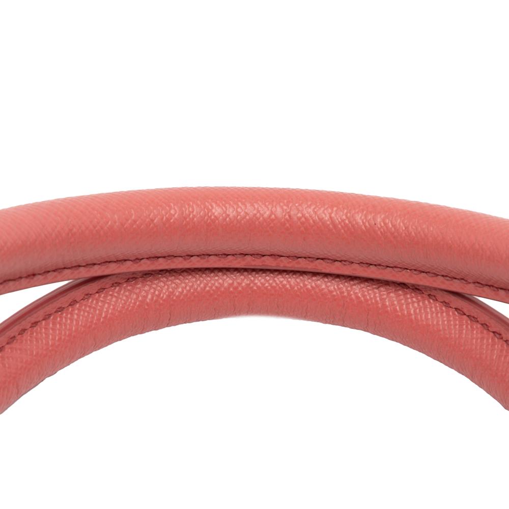 Prada B Prada Pink Blush Saffiano Leather Small Lux Galleria Double Zip Satchel Italy